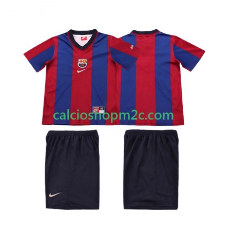 Barcellona 1999 Retro Bambino Maglia Prima 1998 Manica Corta